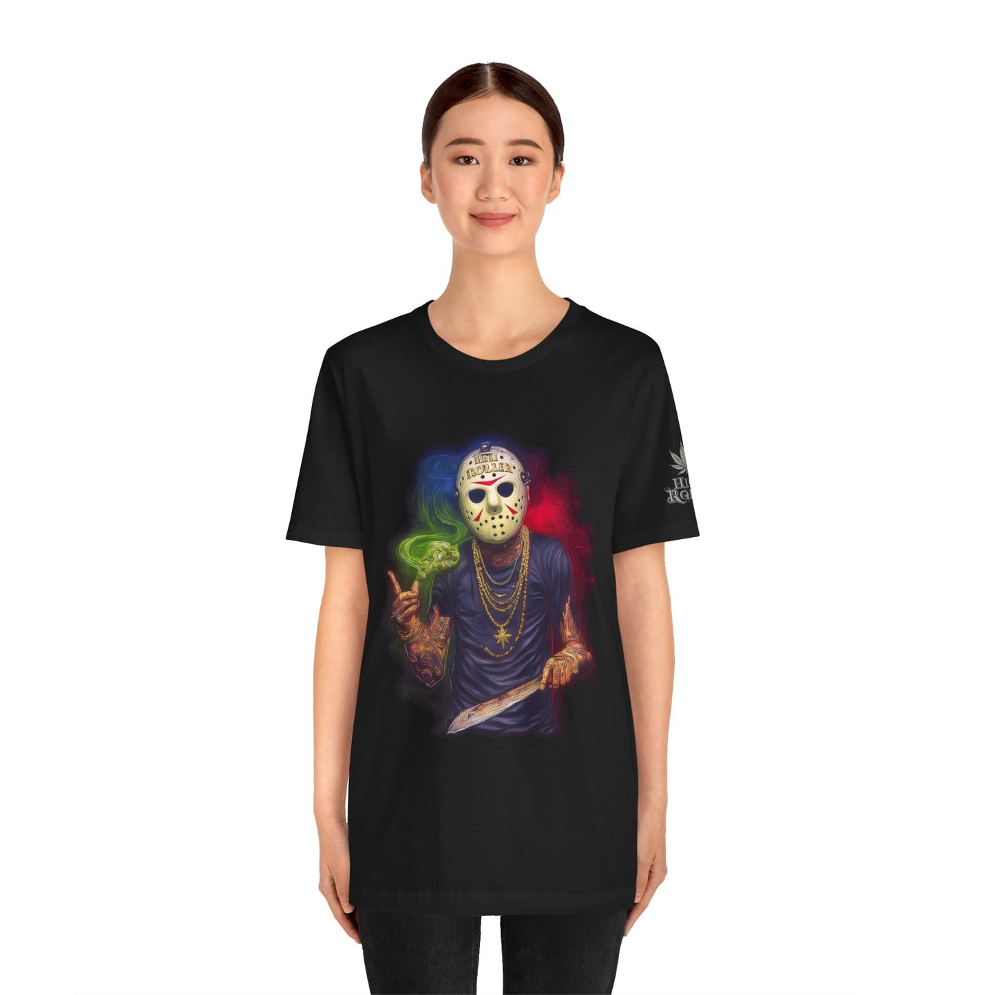 Crystal Lake Kush Jason Cannabis T-Shirt - Premium Horror 420 Black Edition Apparel"