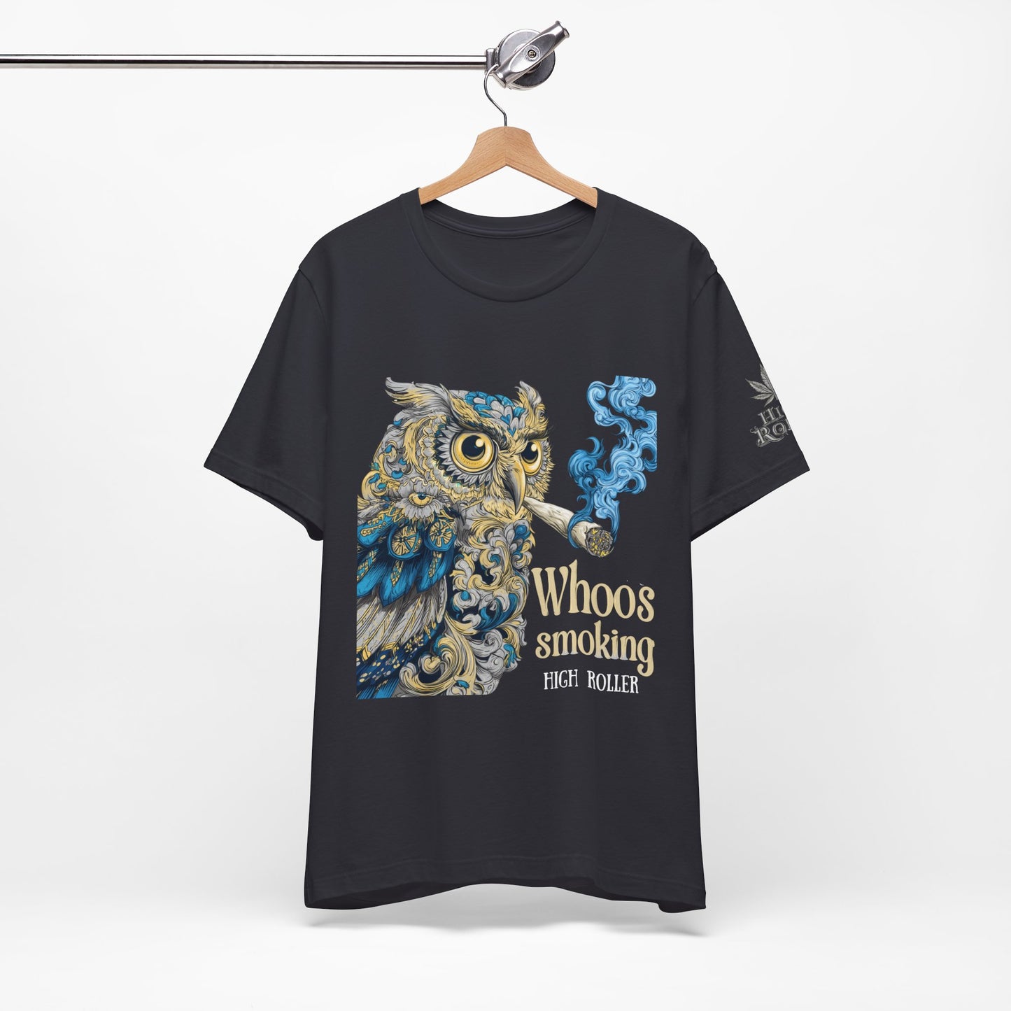 Baroque Owl Tee - Premium Airlume Cotton Cannabis Culture Ornate Bird Art