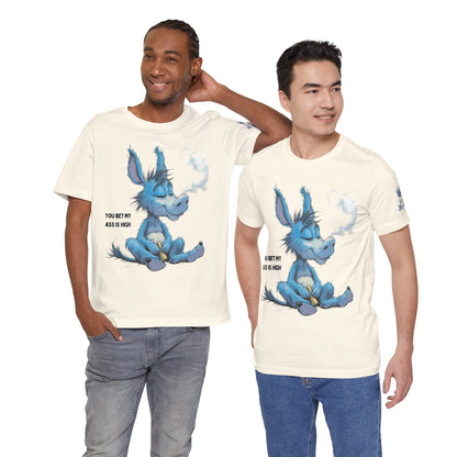 Blue Donkey Tee - Premium Airlume Cotton Cannabis Culture Humor Cartoon Art