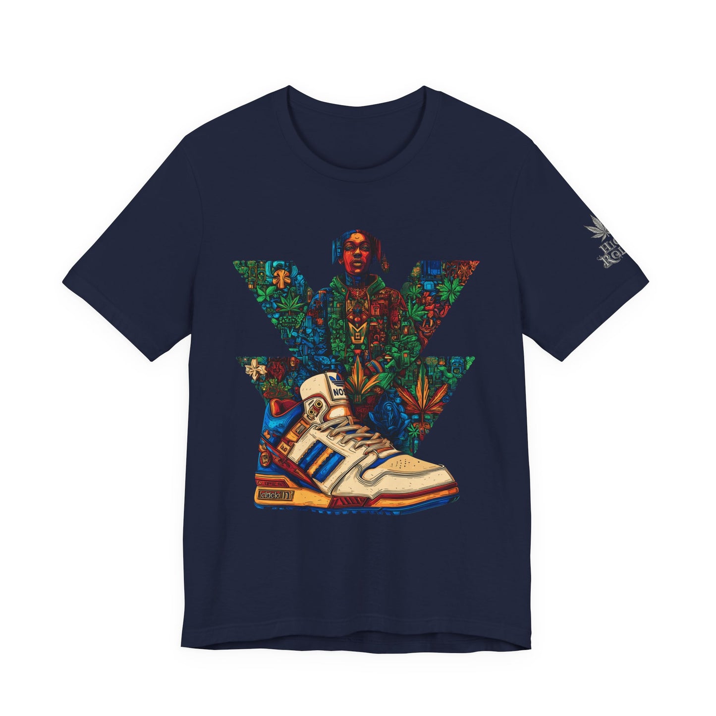 High Roller Trefoil Cannabis Sneaker T-Shirt - Premium 420 Hip-Hop Sneakerhead Street Culture Botanical Art Apparel