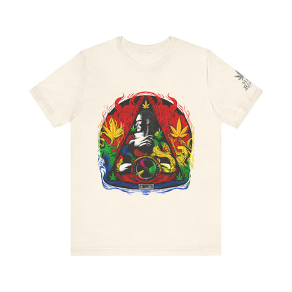 High Roller Sacred Buddha Cannabis T-Shirt - Premium 420 Spiritual Meditation Enlightenment Botanical Artistry Apparel