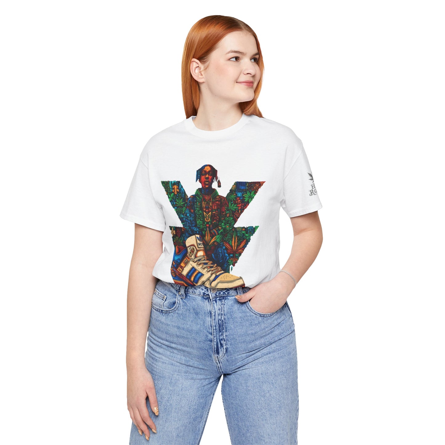 High Roller Trefoil Cannabis Sneaker T-Shirt - Premium 420 Hip-Hop Sneakerhead Street Culture Botanical Art Apparel