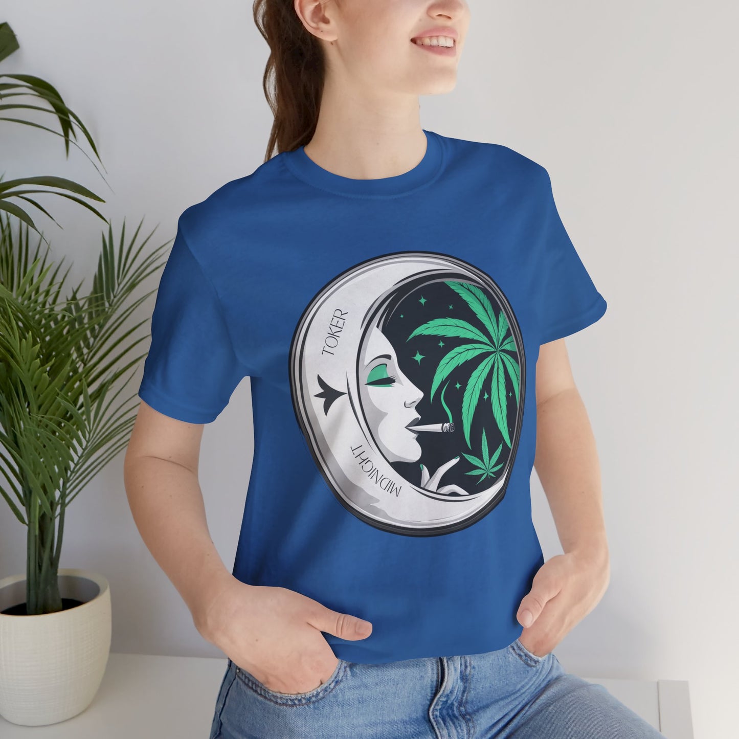 Toker Girl Coin Tee - Vintage Cannabis Portrait Art Design | High Roller