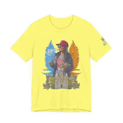 High Roller Golden Wings Money Cannabis T-Shirt - Premium 420 Hip-Hop Angel Street Culture Success Lifestyle Apparel