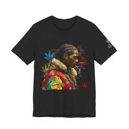 High Roller Profile Smoke Art Cannabis T-Shirt - Premium 420 Hip-Hop Portrait Street Culture Elevated Lifestyle Apparel