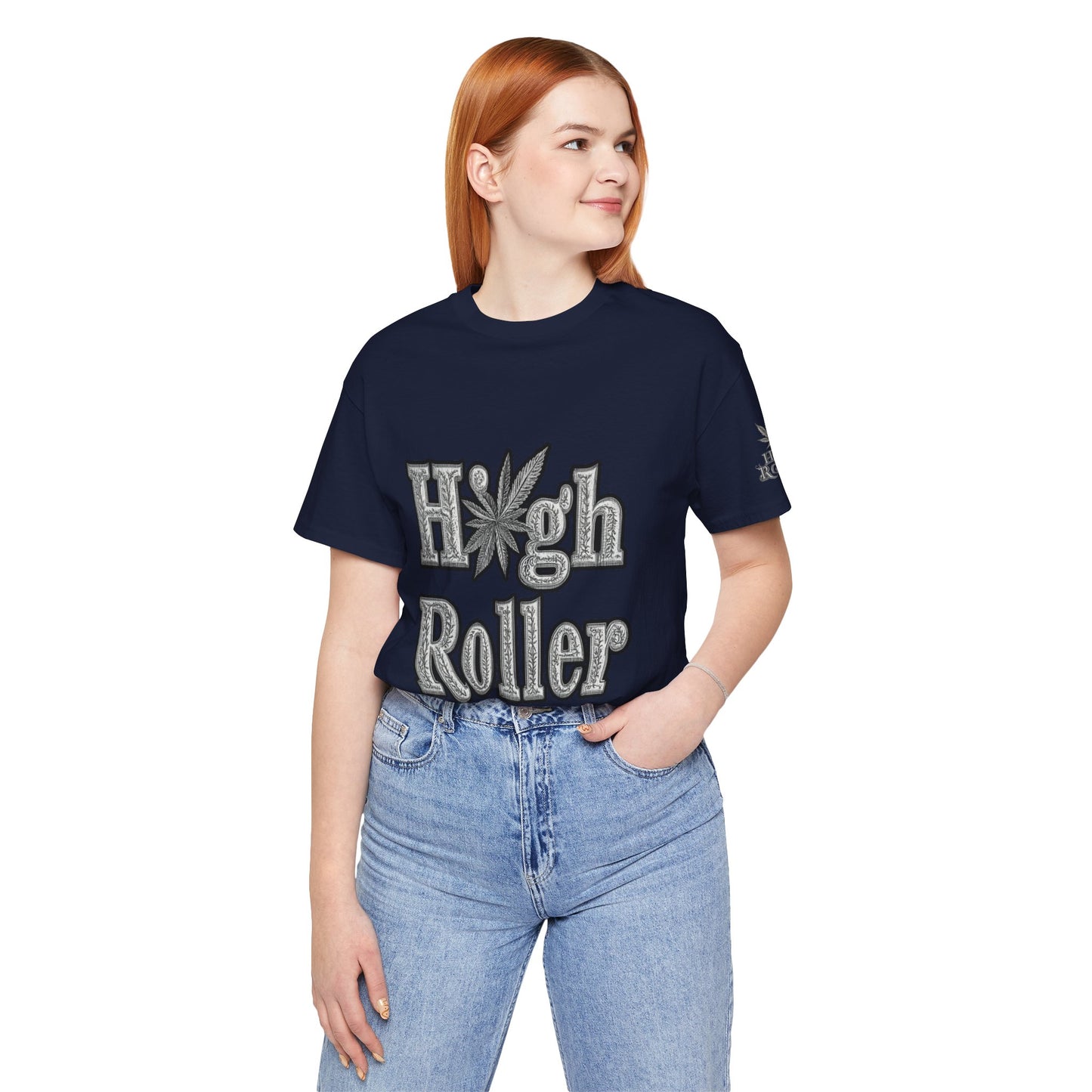 High Roller Classic Tee - Premium Airlume Cotton Cannabis Culture Ornate Typography Art
