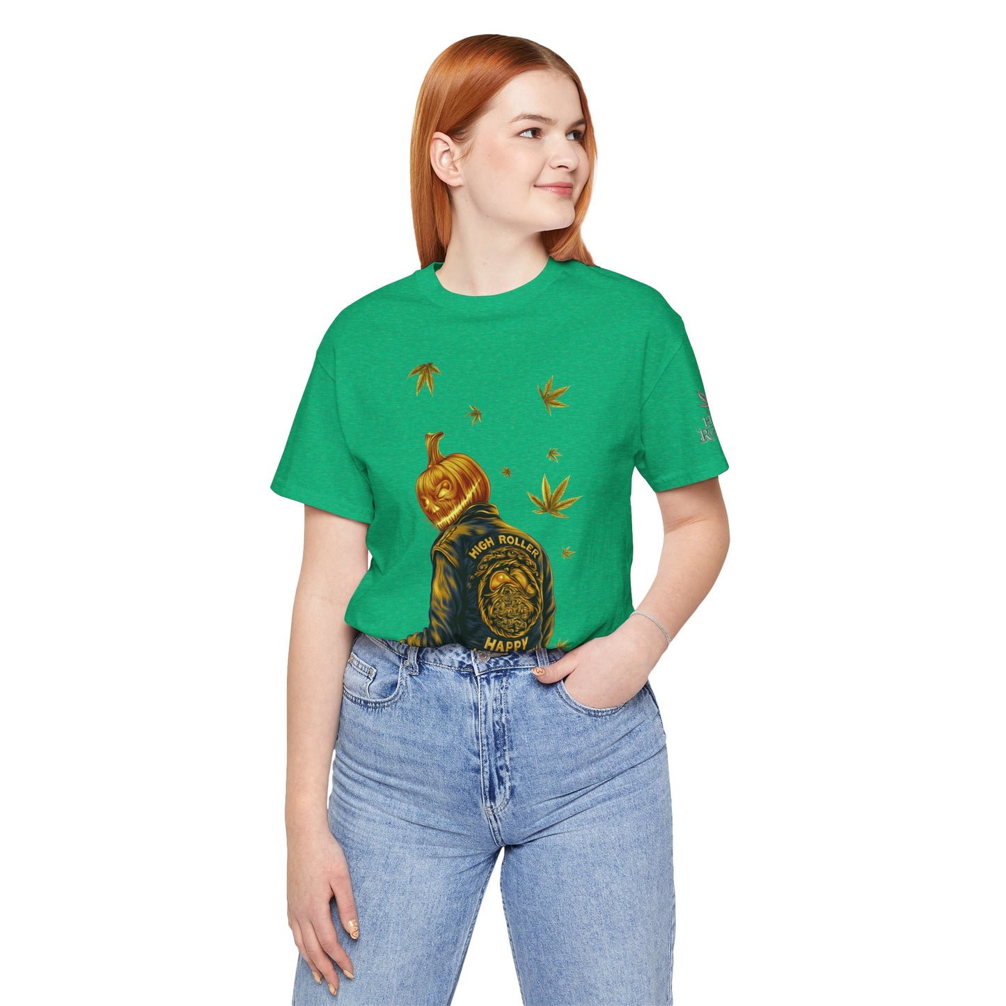 Pumpkin Head HIGH ROLLER Halloween T-Shirt - Premium Cannabis Culture Apparel