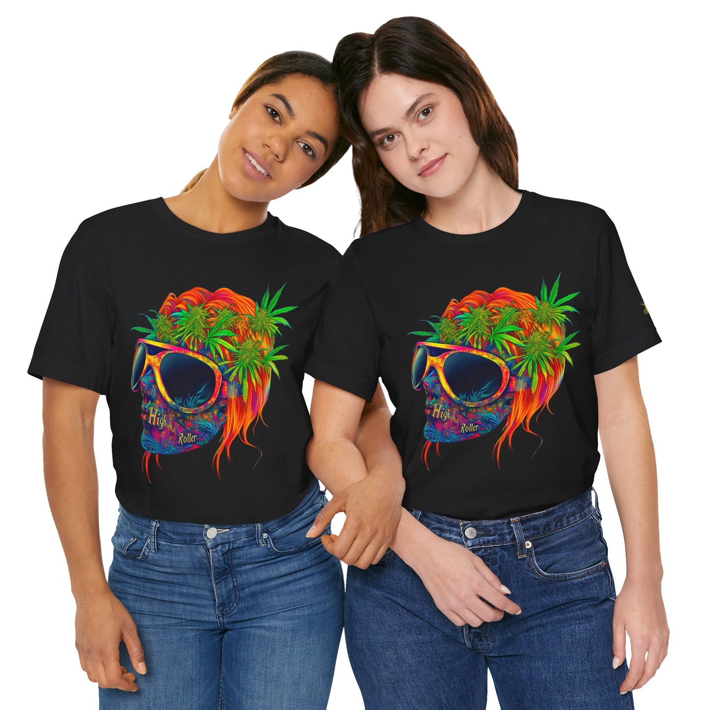 Tropical Cannabis Skull Tee - Paradise Vibes Art Design | High Roller