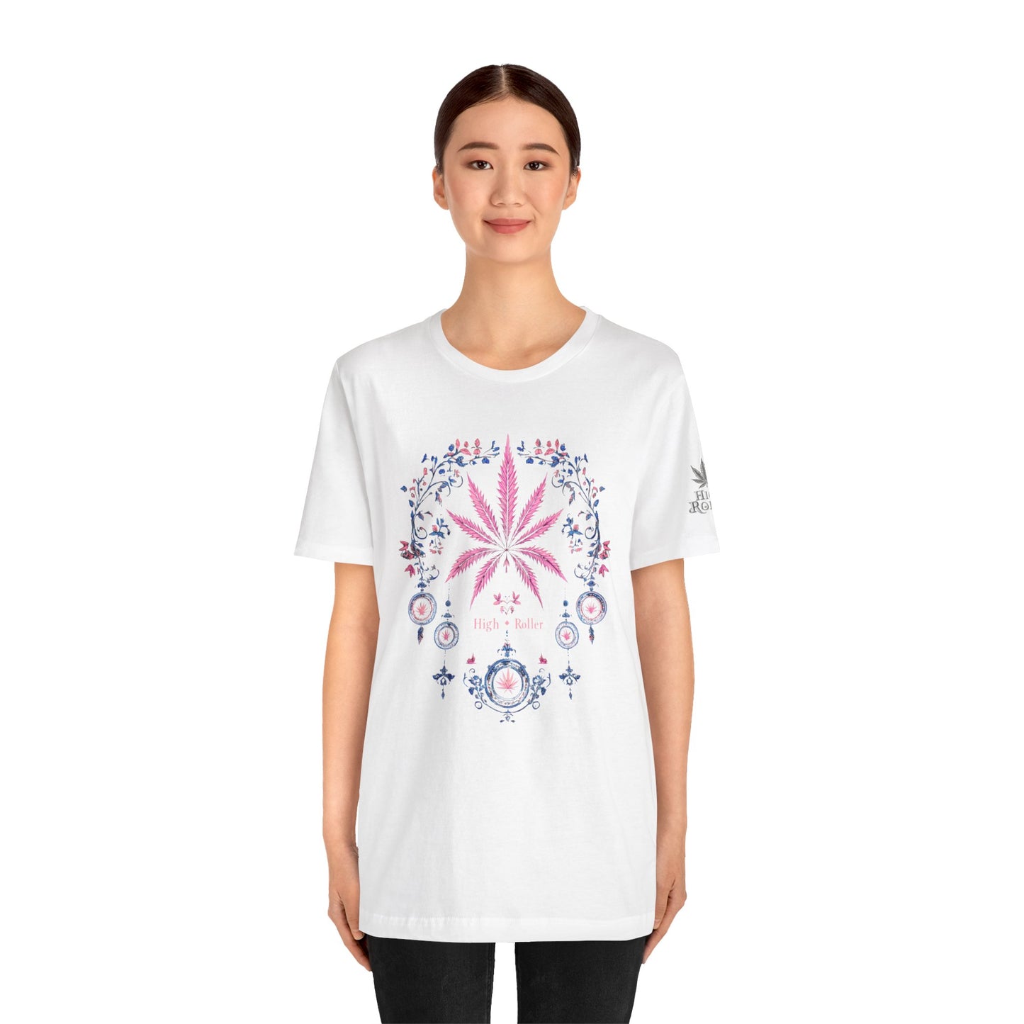 Bohemian Cannabis Mandala Tee - Floral Folk Art Design | High Roller