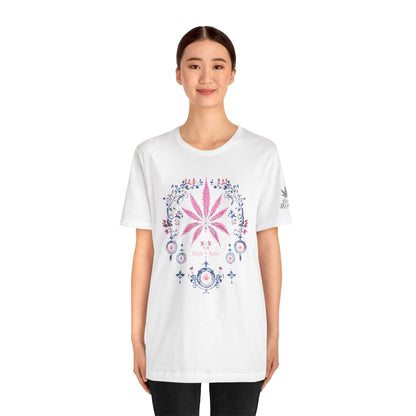 Bohemian Cannabis Mandala Tee - Floral Folk Art Design | High Roller
