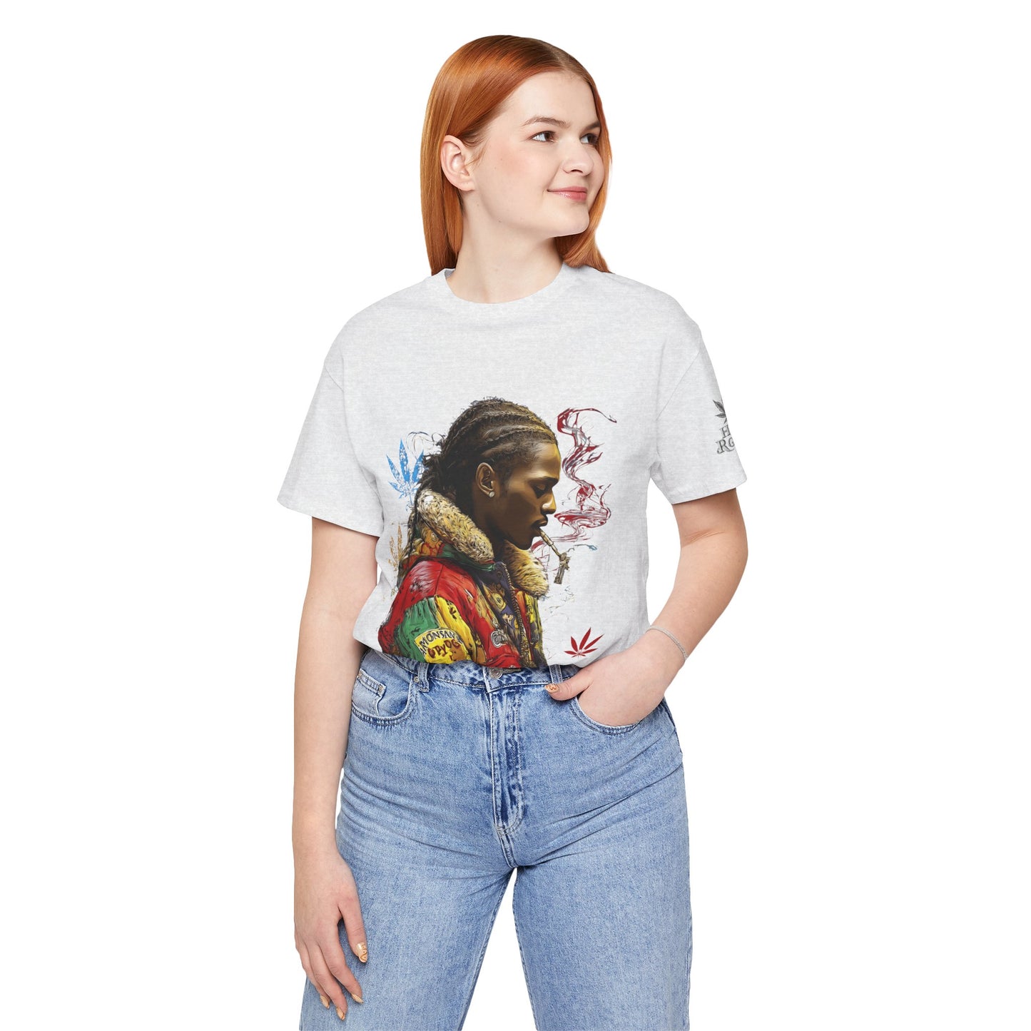 High Roller Profile Smoke Art Cannabis T-Shirt - Premium 420 Hip-Hop Portrait Street Culture Elevated Lifestyle Apparel