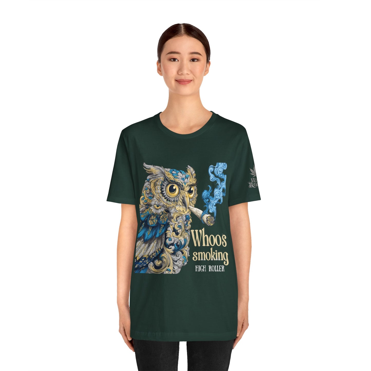 Baroque Owl Tee - Premium Airlume Cotton Cannabis Culture Ornate Bird Art