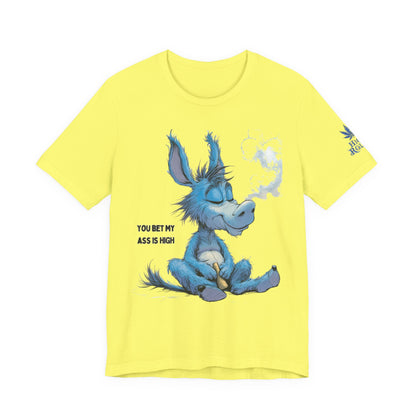 Blue Donkey Tee - Premium Airlume Cotton Cannabis Culture Humor Cartoon Art