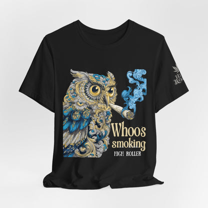 Baroque Owl Tee - Premium Airlume Cotton Cannabis Culture Ornate Bird Art