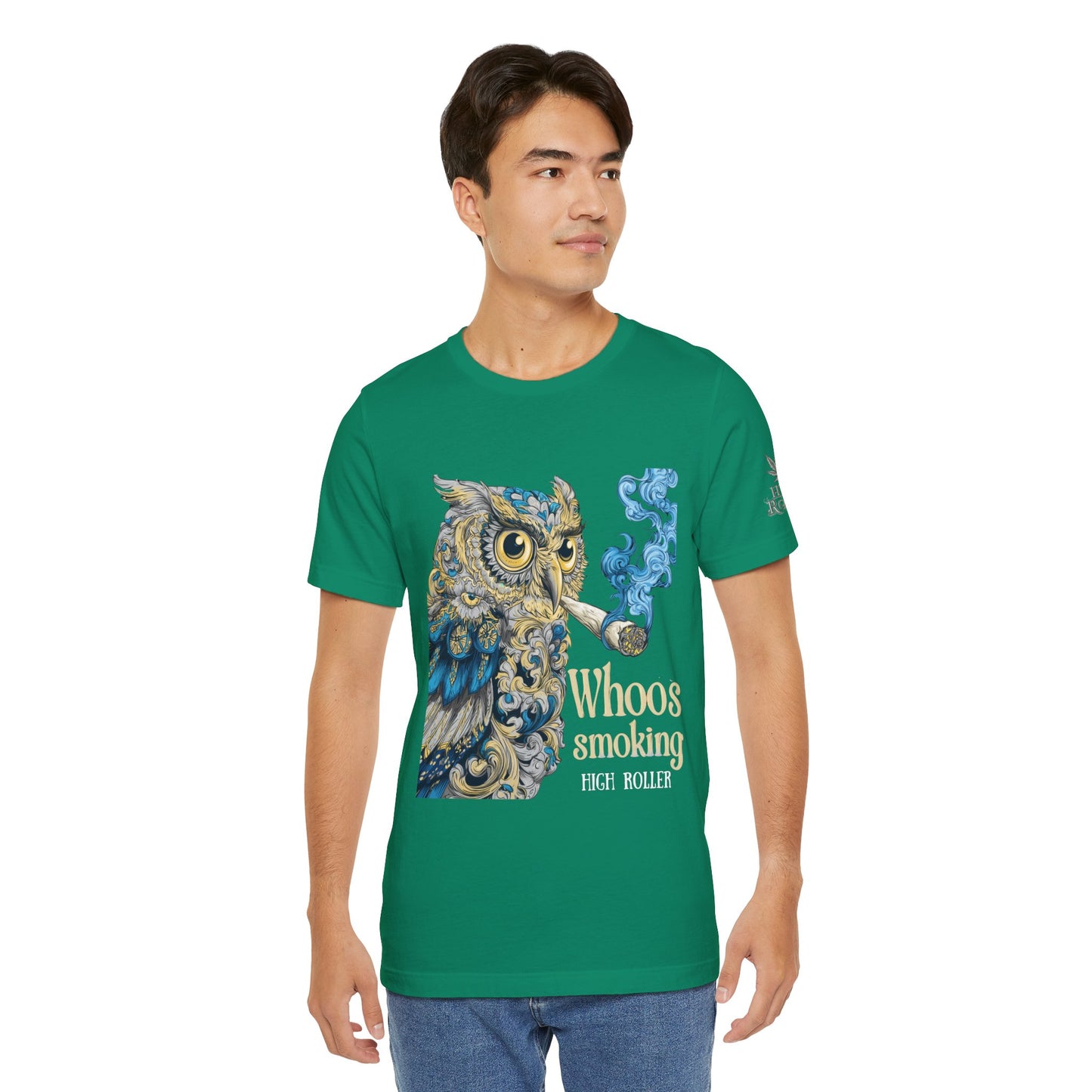 Baroque Owl Tee - Premium Airlume Cotton Cannabis Culture Ornate Bird Art