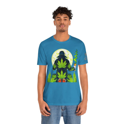 Luxury Gothic Cannabis Vampire T-Shirt - Premium Dark HIGH ROLLER Streetwear - Elevated Nocturnal 420 Fashion