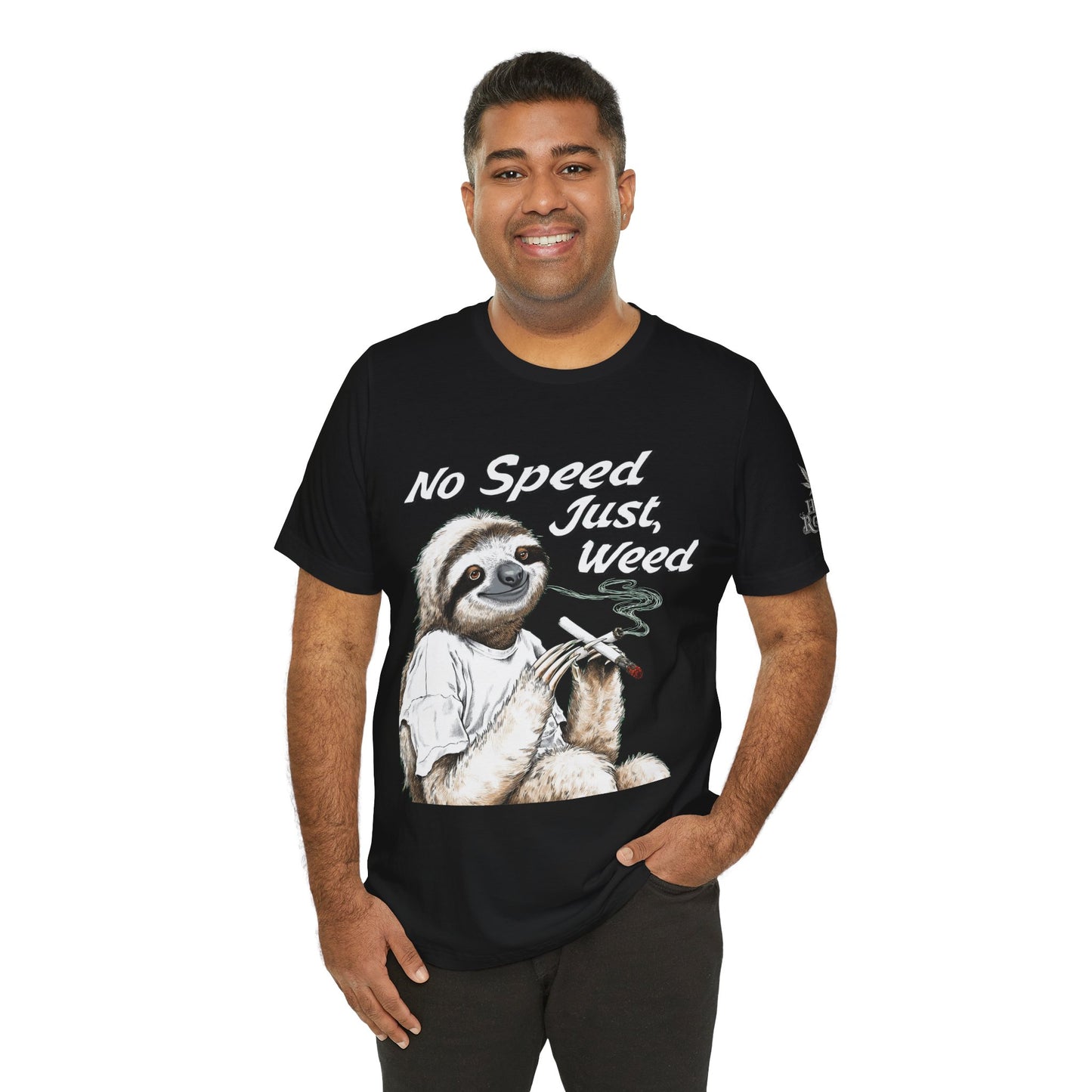 Slow Motion Tee - Premium Airlume Cotton Cannabis Culture Sloth Humor Art