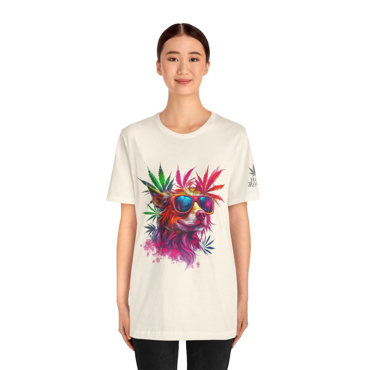 Spectrum Pup Tee - Premium Airlume Cotton Cannabis Culture Psychedelic Dog Art