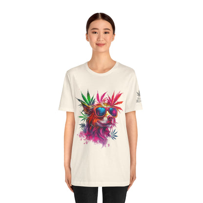 Spectrum Pup Tee - Premium Airlume Cotton Cannabis Culture Psychedelic Dog Art