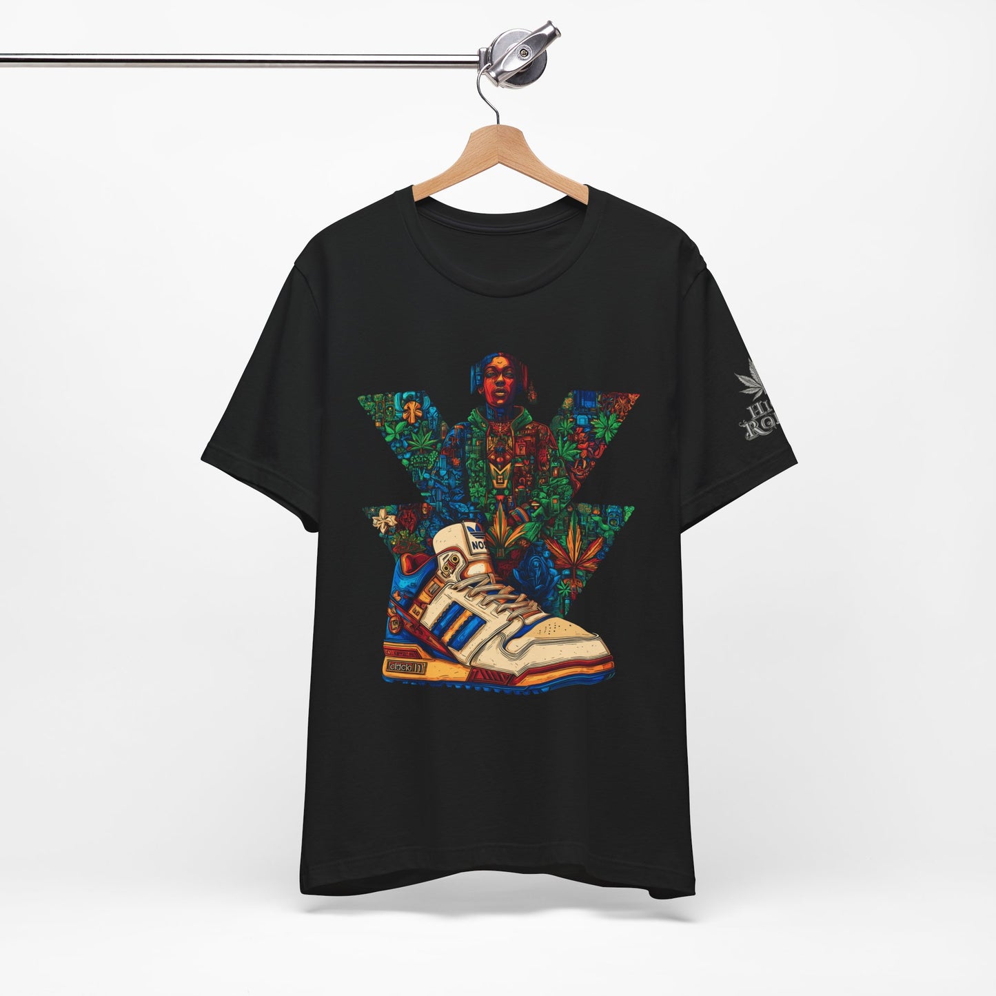 High Roller Trefoil Cannabis Sneaker T-Shirt - Premium 420 Hip-Hop Sneakerhead Street Culture Botanical Art Apparel