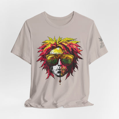 Rasta Cannabis Portrait Tee - Reggae Culture Art Design | High Roller