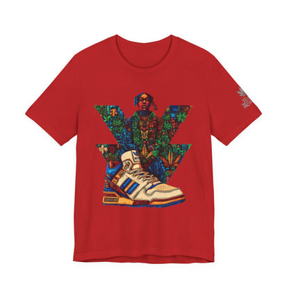 High Roller Trefoil Cannabis Sneaker T-Shirt - Premium 420 Hip-Hop Sneakerhead Street Culture Botanical Art Apparel