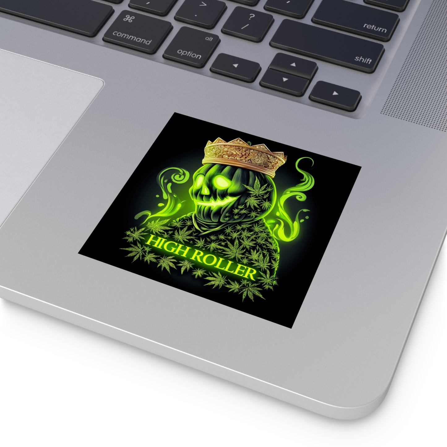 Cannabis Jack-O'-Lantern King Sticker - Premium Halloween Pumpkin 420 Vinyl Decal"