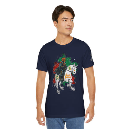 Headless Horseman HIGH ROLLER Halloween Cannabis T-Shirt - Premium Pumpkin Rider Skeletal Steed 420 Apparel