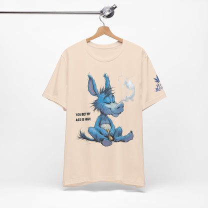 Blue Donkey Tee - Premium Airlume Cotton Cannabis Culture Humor Cartoon Art