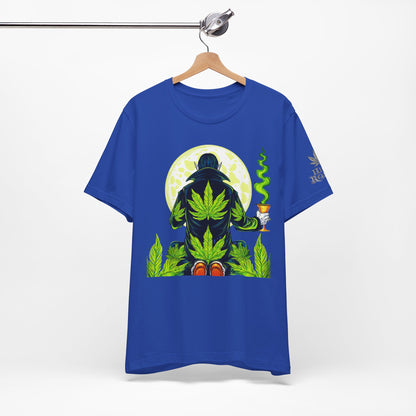 Luxury Gothic Cannabis Vampire T-Shirt - Premium Dark HIGH ROLLER Streetwear - Elevated Nocturnal 420 Fashion