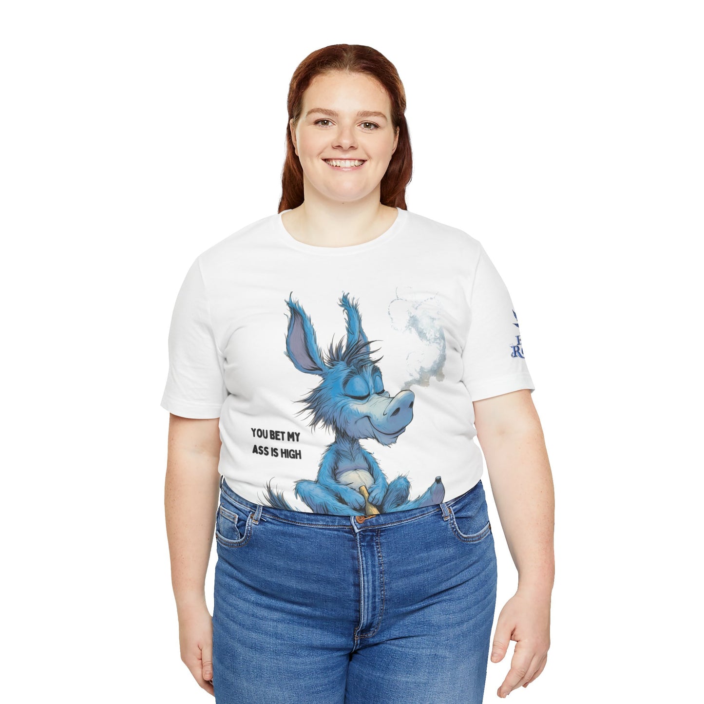Blue Donkey Tee - Premium Airlume Cotton Cannabis Culture Humor Cartoon Art