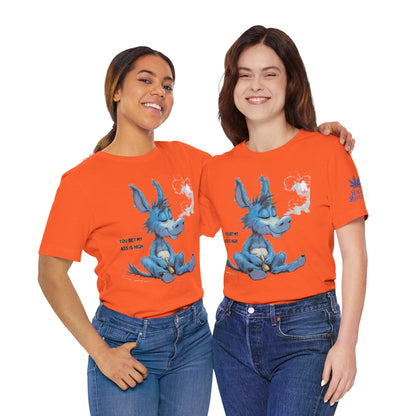 Blue Donkey Tee - Premium Airlume Cotton Cannabis Culture Humor Cartoon Art