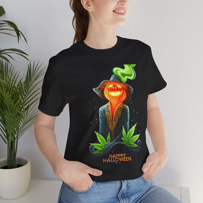 Victorian Pumpkin Gentleman HIGH ROLLER Halloween Cannabis T-Shirt - Premium Jack-o'-Lantern Aristocrat Meditation 420 Apparel