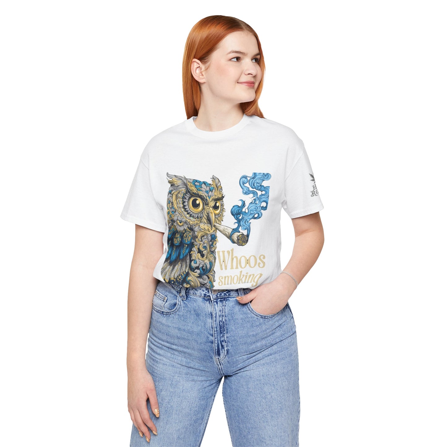 Baroque Owl Tee - Premium Airlume Cotton Cannabis Culture Ornate Bird Art