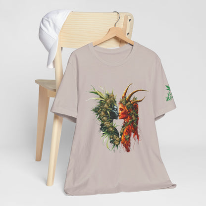 Cannabis Art Dual Face T-Shirt - Premium Unisex Cotton Tee