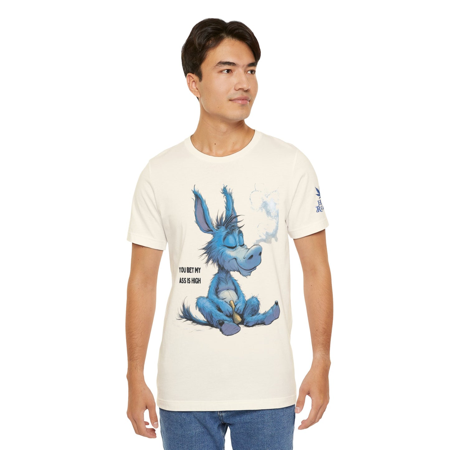 Blue Donkey Tee - Premium Airlume Cotton Cannabis Culture Humor Cartoon Art