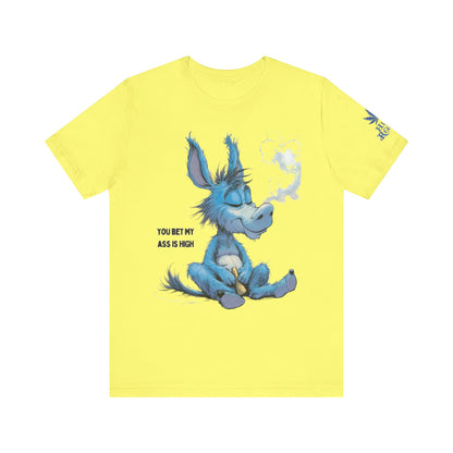 Blue Donkey Tee - Premium Airlume Cotton Cannabis Culture Humor Cartoon Art