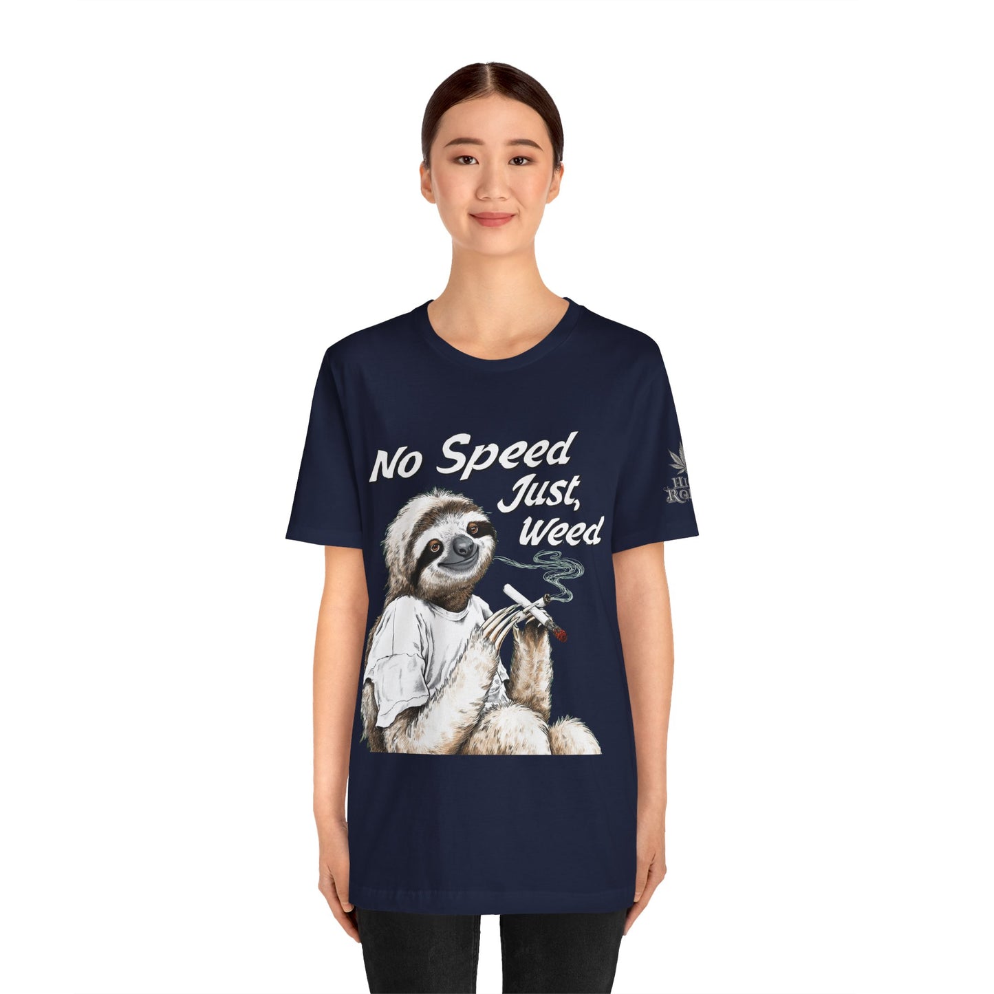 Slow Motion Tee - Premium Airlume Cotton Cannabis Culture Sloth Humor Art