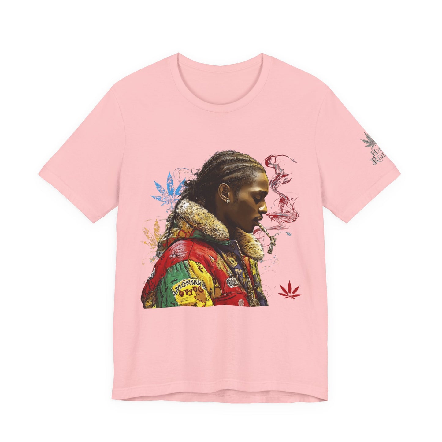 High Roller Profile Smoke Art Cannabis T-Shirt - Premium 420 Hip-Hop Portrait Street Culture Elevated Lifestyle Apparel