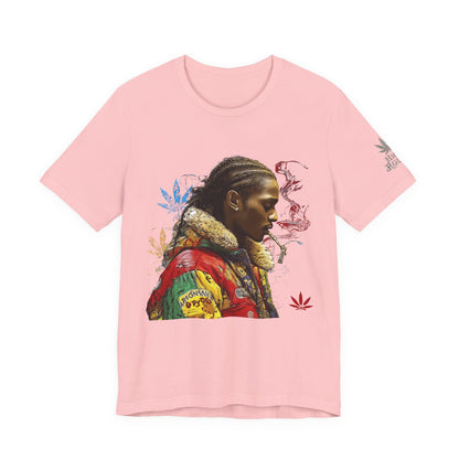 High Roller Profile Smoke Art Cannabis T-Shirt - Premium 420 Hip-Hop Portrait Street Culture Elevated Lifestyle Apparel