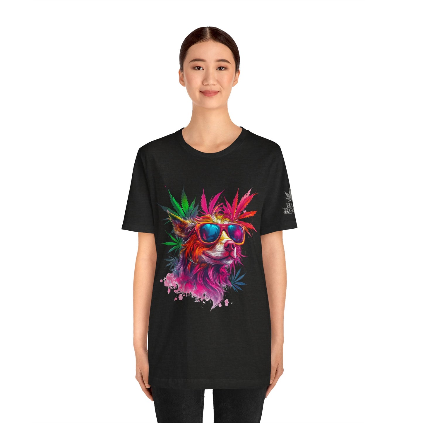 Spectrum Pup Tee - Premium Airlume Cotton Cannabis Culture Psychedelic Dog Art