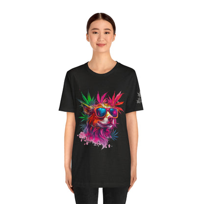 Spectrum Pup Tee - Premium Airlume Cotton Cannabis Culture Psychedelic Dog Art