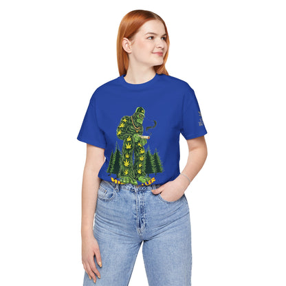 Cannabis Sasquatch Forest King T-Shirt - Premium Bigfoot 420 Lifestyle Apparel"