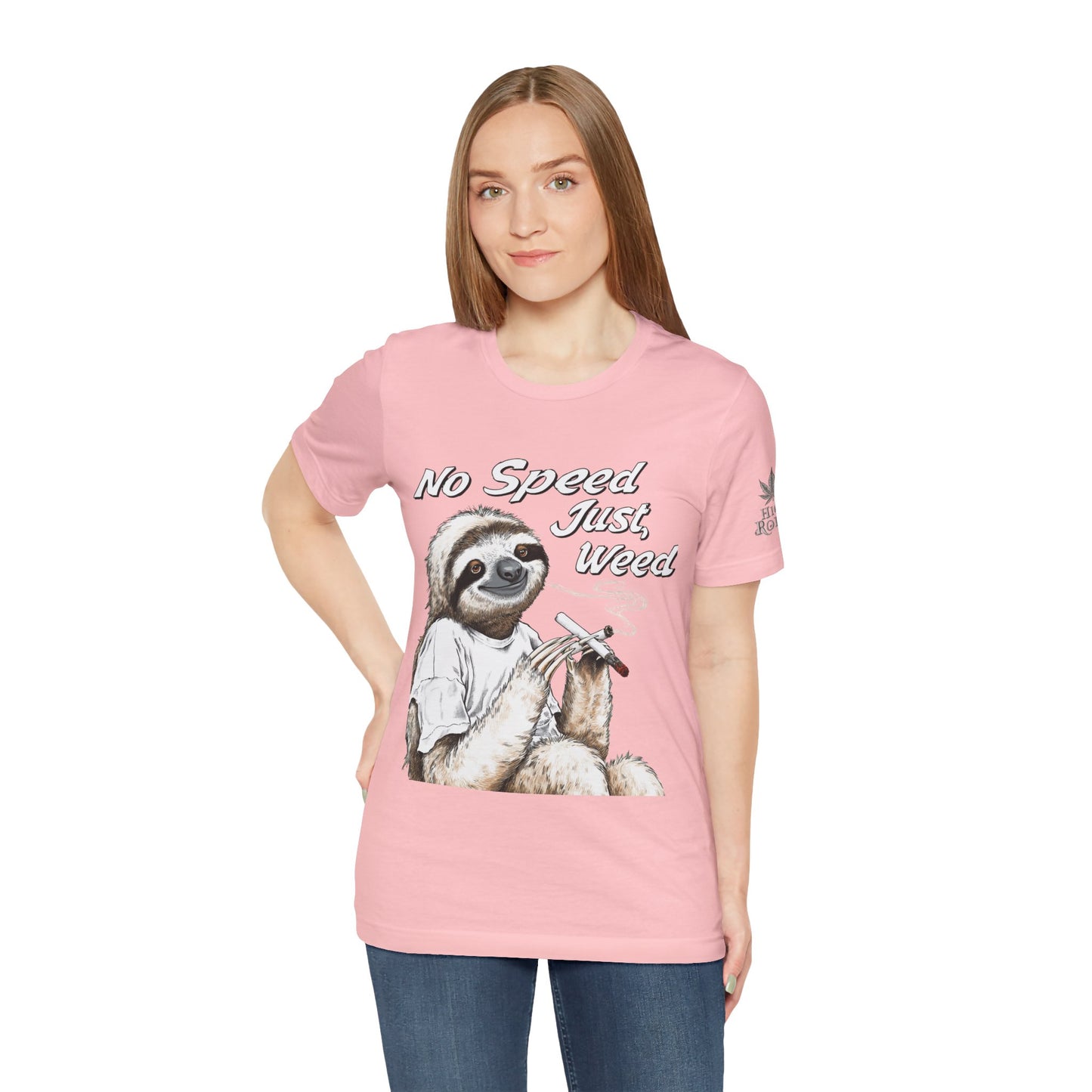 Slow Motion Tee - Premium Airlume Cotton Cannabis Culture Sloth Humor Art