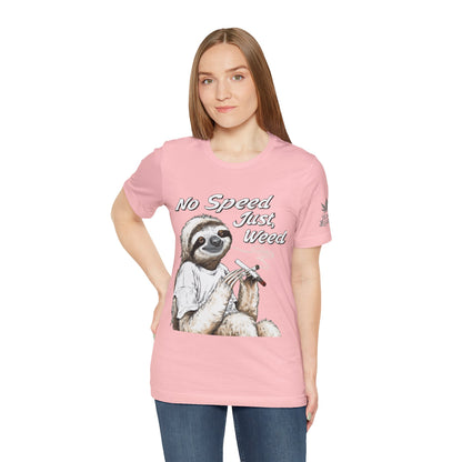 Slow Motion Tee - Premium Airlume Cotton Cannabis Culture Sloth Humor Art