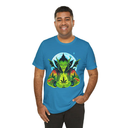 Mystic Dragon Guardian Cannabis Meditation T-Shirt - Premium Psychedelic 420 Apparel