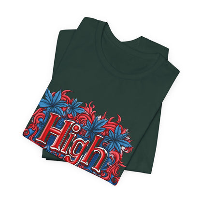 High Roller Ornate Logo Tee - Cannabis Typography Art Design | High Roller