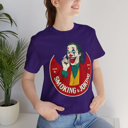 High Roller Villain T-Shirt - Premium Airlume Cotton Cannabis Joker Badge Art Tee