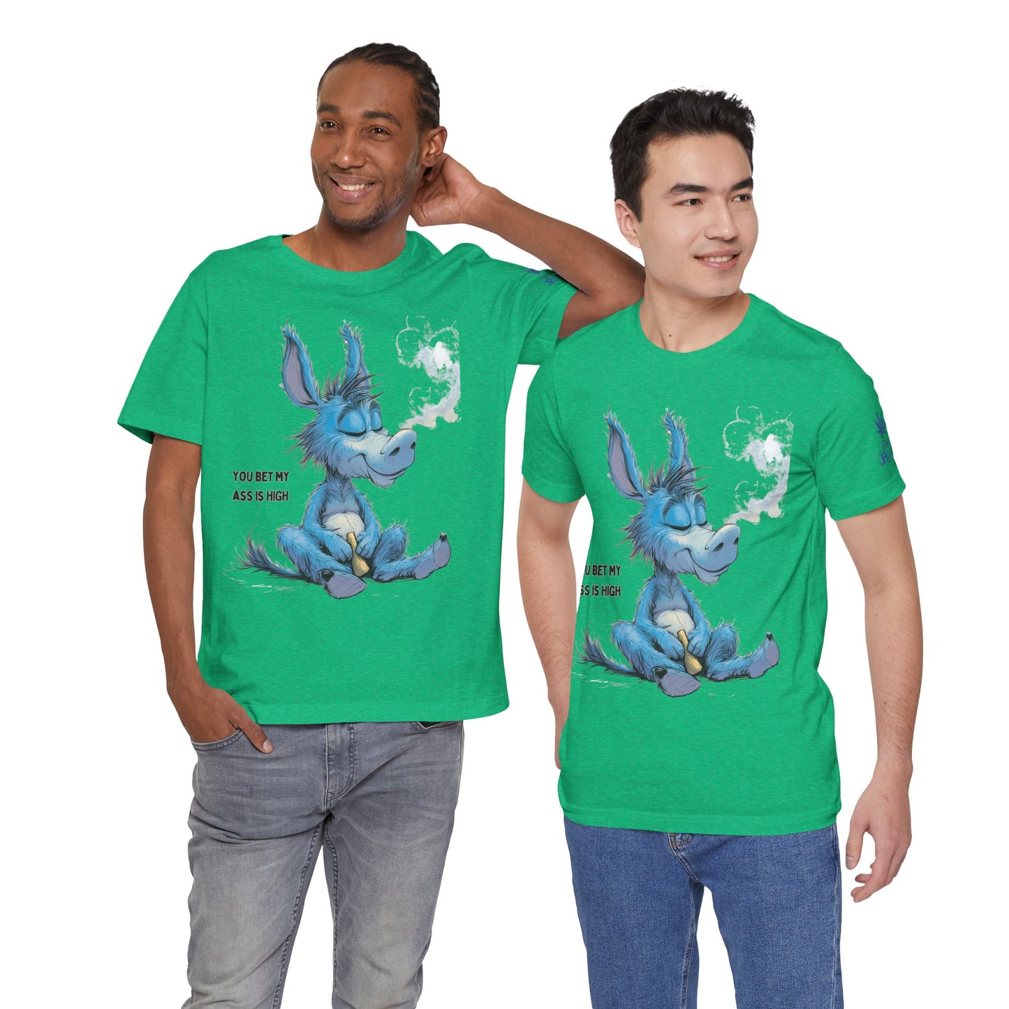 Blue Donkey Tee - Premium Airlume Cotton Cannabis Culture Humor Cartoon Art