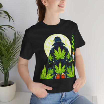 Luxury Gothic Cannabis Vampire T-Shirt - Premium Dark HIGH ROLLER Streetwear - Elevated Nocturnal 420 Fashion